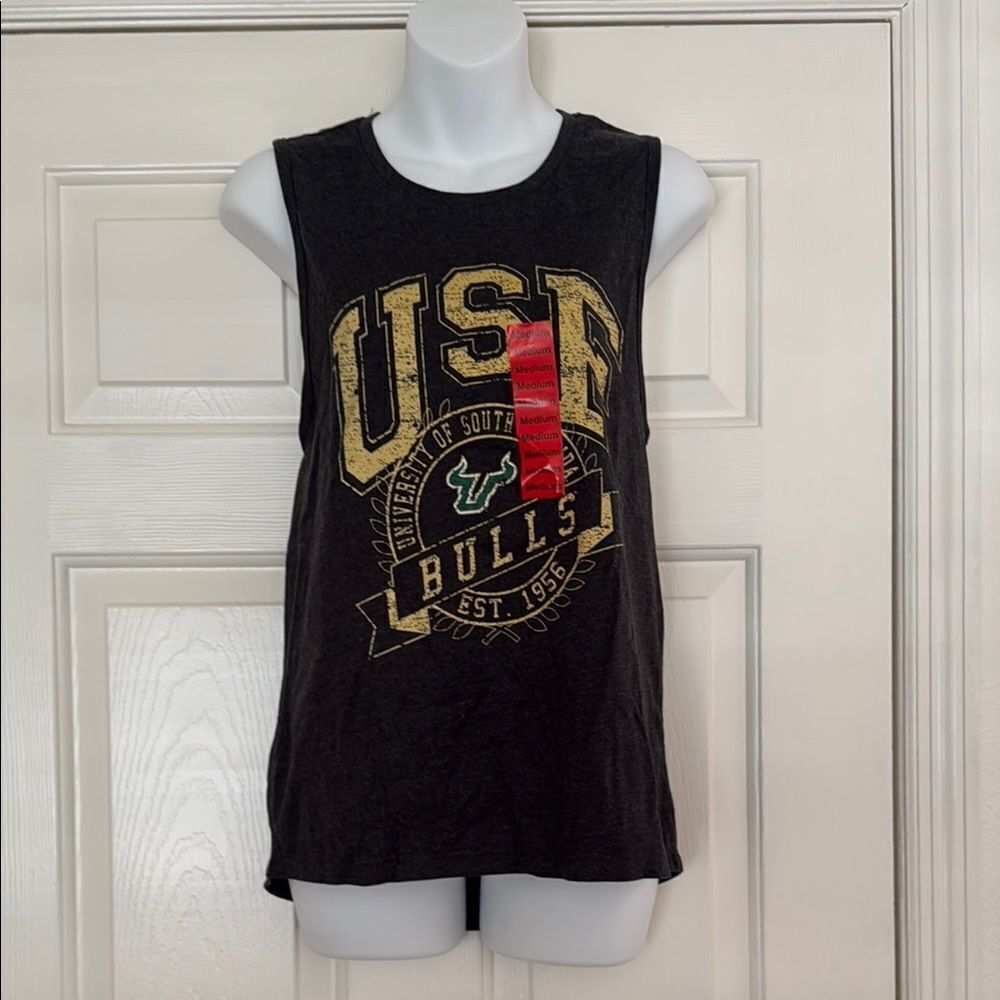 NWT USF Bulls Black Sleeveless Tank Top Size M